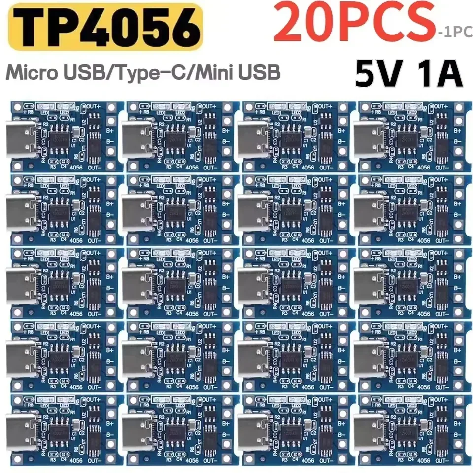 Li Ion Charger Module - 1-20PCS Type-c/Micro/Mini USB 5V 1A 18650