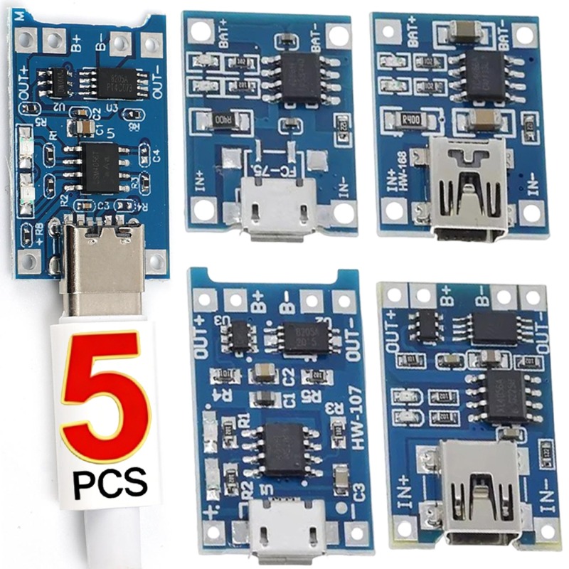 Li Ion Charger Module - 5V 3A Micro/Type-c/Mini 18650 TP4056 Lithium