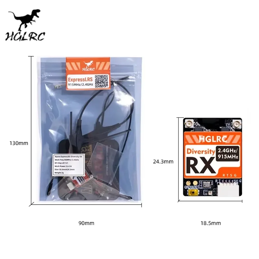 HGLRC Dualband RX ExpressLRS R - Antenna 2.4Ghz ulasan dan harga