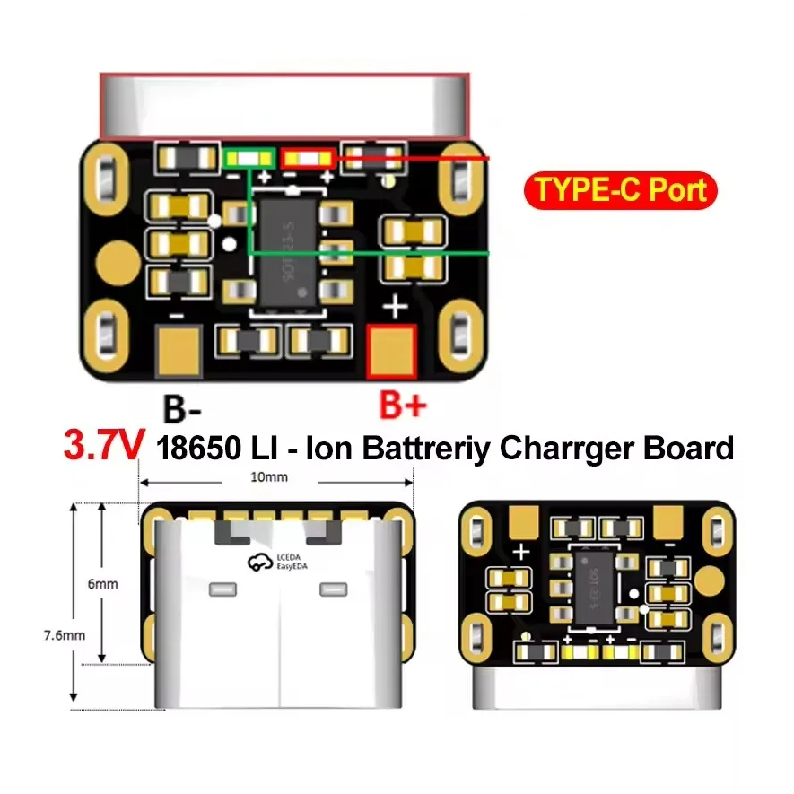 1-50PCS Type-C 18650 Lithium B - Li Ion Charger Module ulasan dan harga
