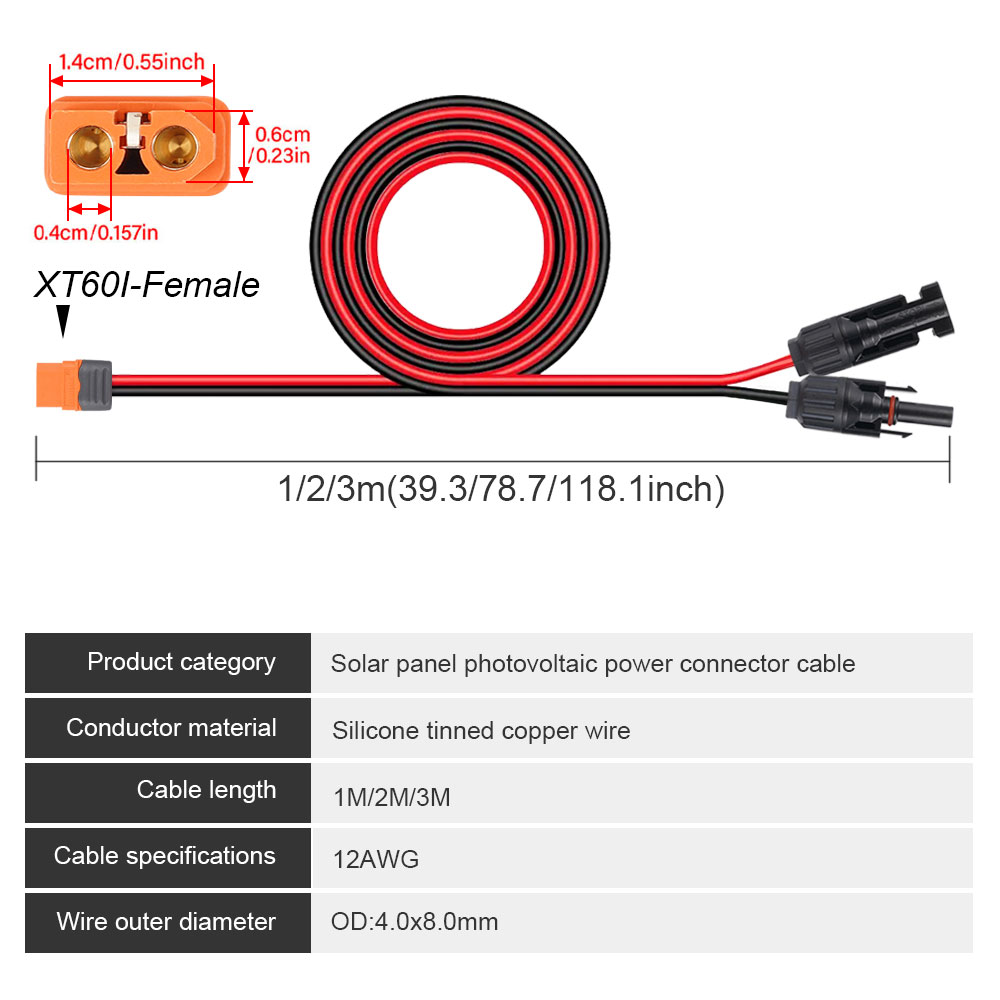 1/2/3M Solar Connector to XT60 - Ipex Connector ulasan dan harga