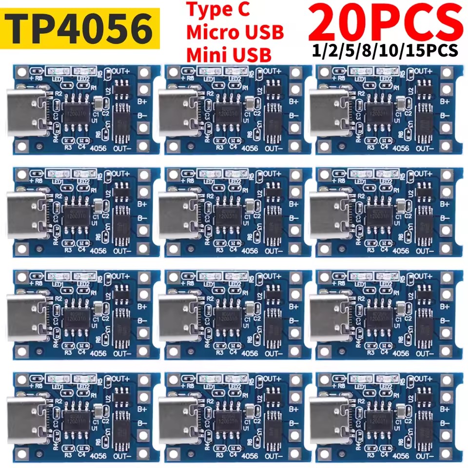 1-20PCS Type-c/Micro/Mini USB  - Tp4056 Module ulasan dan harga
