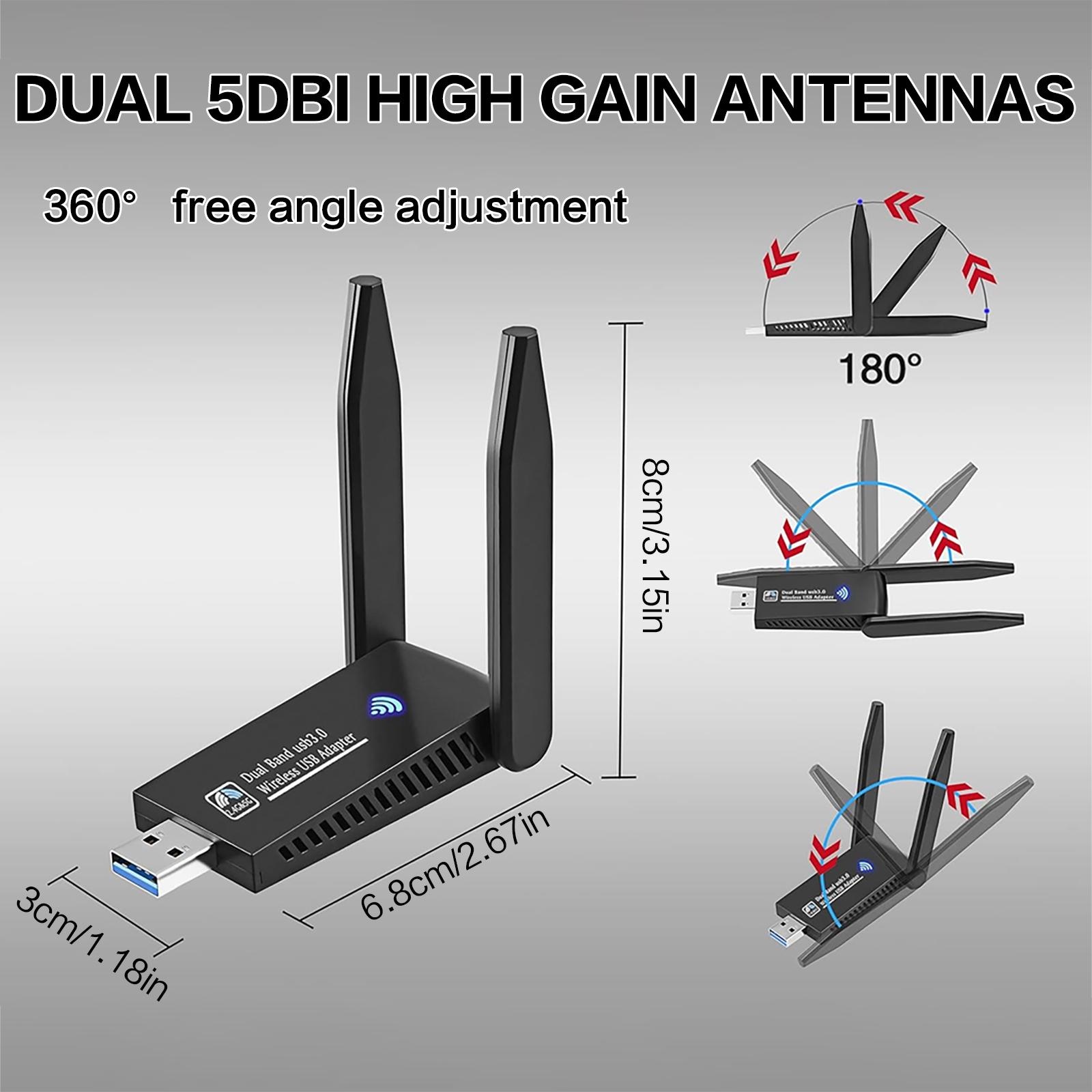 1300Mbps USB WiFi Adapter Dual - Antenna 2.4Ghz ulasan dan harga