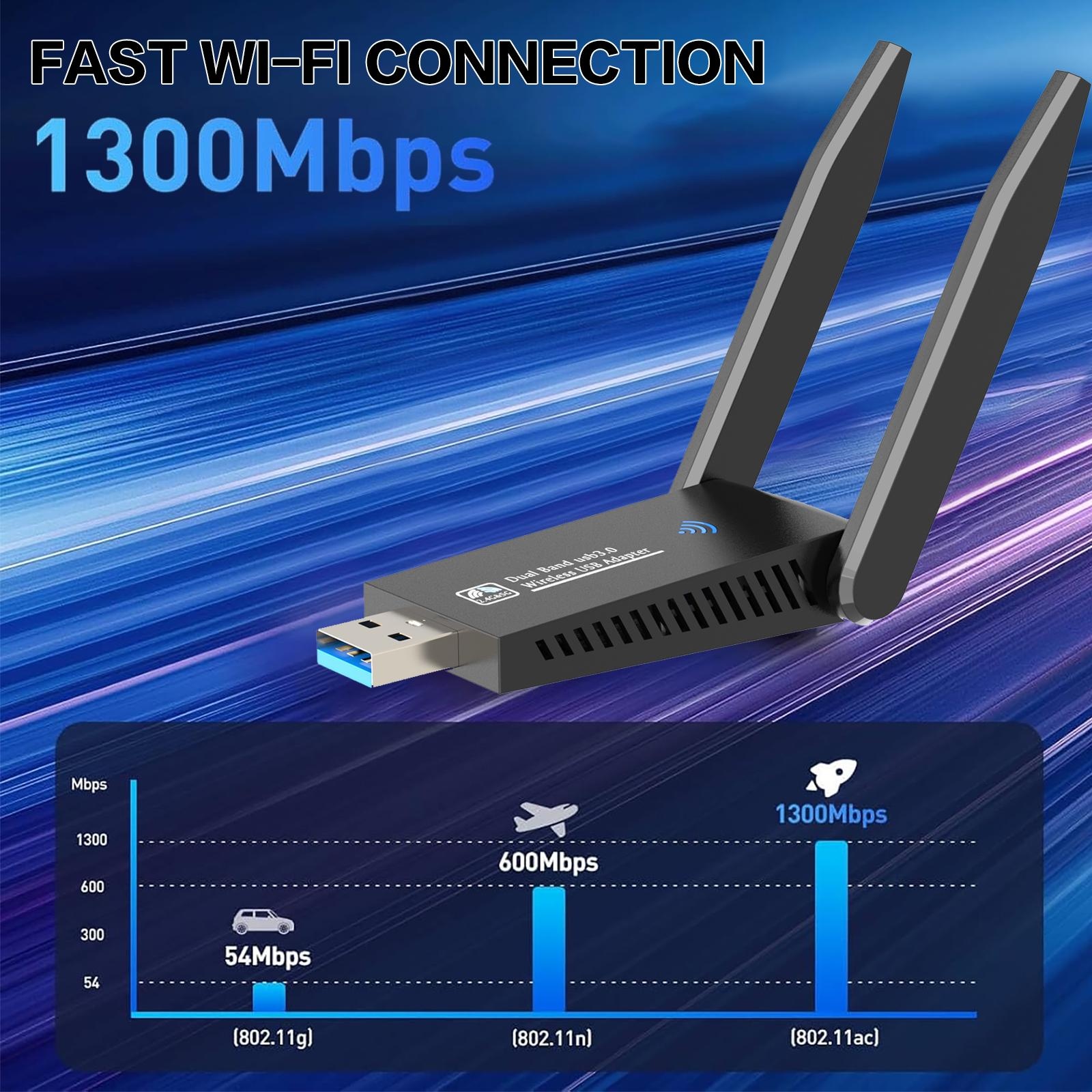 1300Mbps USB WiFi Adapter Dual - Antenna 2.4Ghz ulasan dan harga