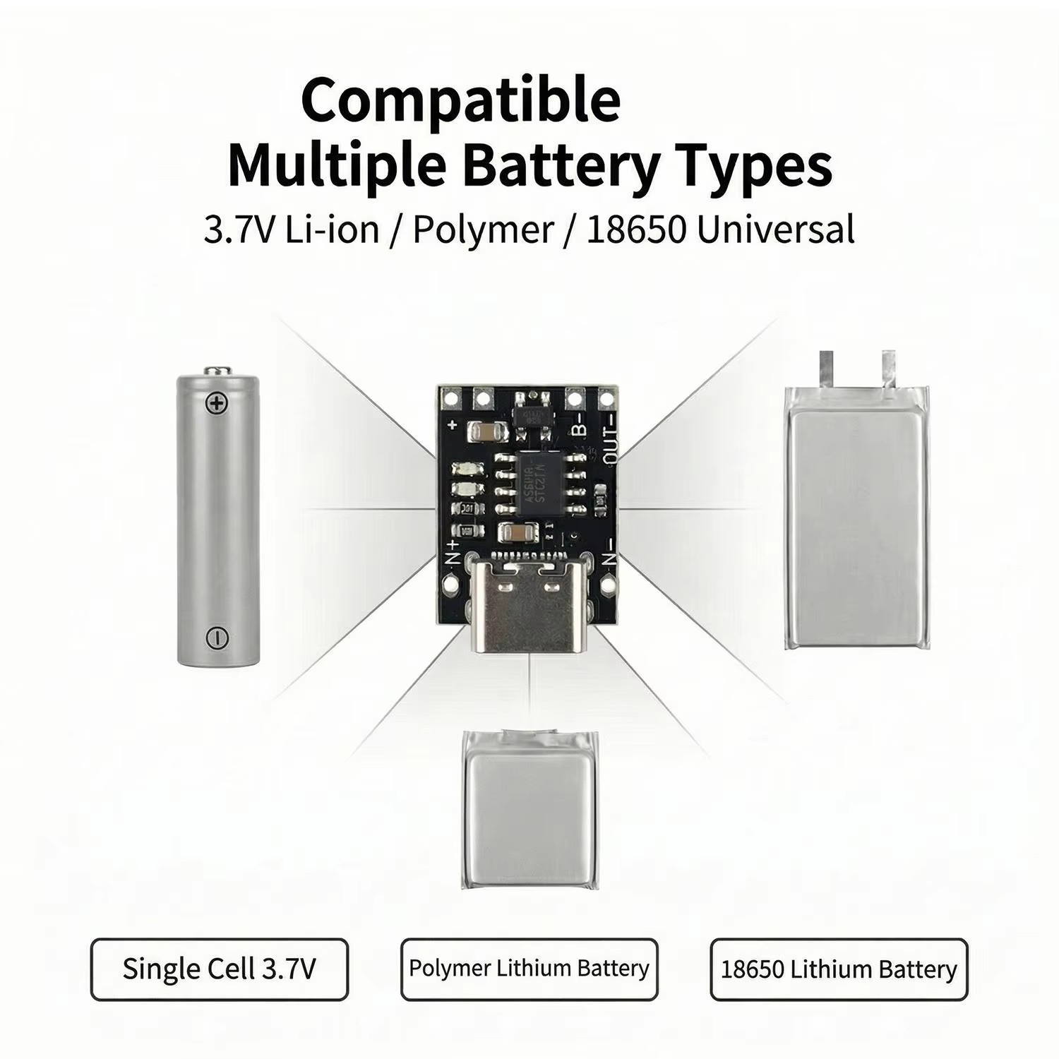 1/10/20PCS 3.7V Lithium Batter - Usb C Cable ulasan dan harga