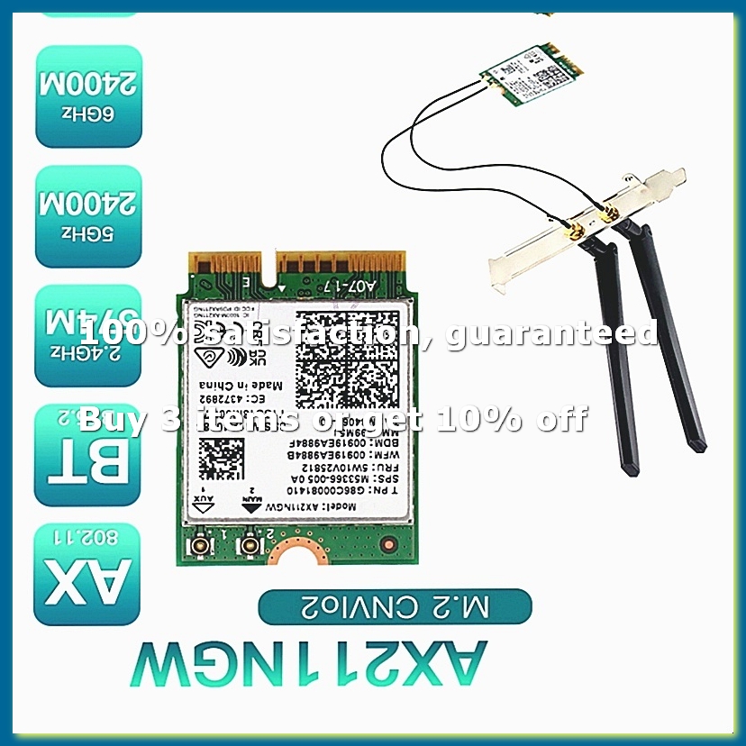 AX211NGW+Dual Antenna WiFi 6E  - Antenna 2.4Ghz ulasan dan harga