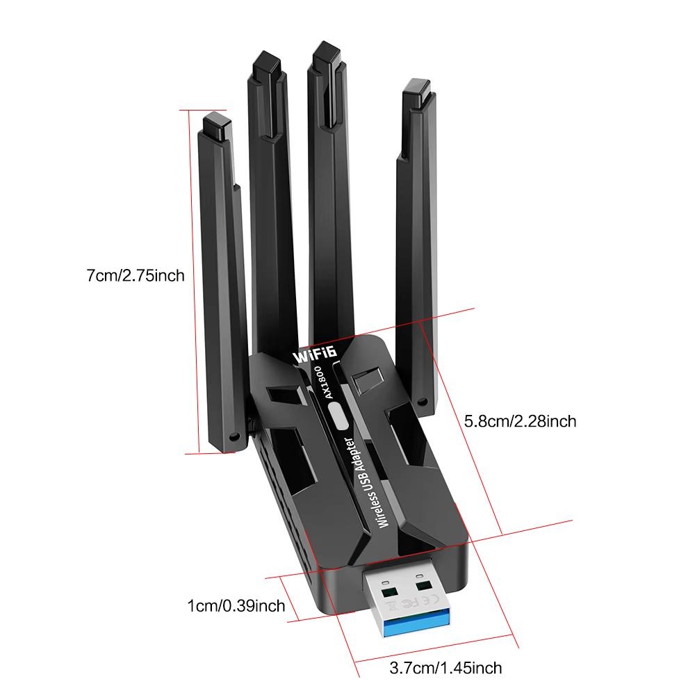 WiFi 6 USB Adapter 1800Mbps Du - Antenna 2.4Ghz ulasan dan harga